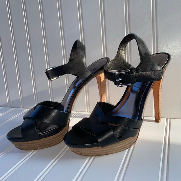 Coach Women's Black  Buckle Closure High Heels Size 7 - Picture 1 of 7